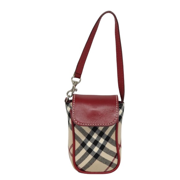 BURBERRY Nova Check Blue Label Pouch Canvas Beige Auth yk13609 - Picture 13 of 16